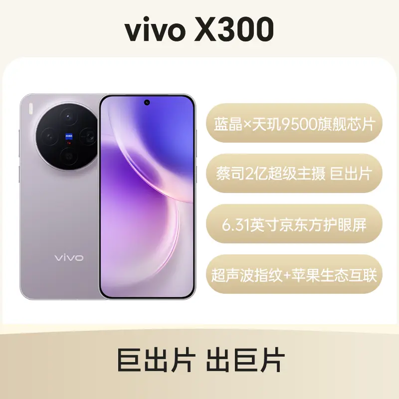 vivo X300全网通5G版惬意紫12GB+512GB vivo X300全网通5G版惬意